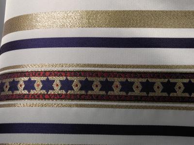 Star Woven Ribbon Talit Set Gold